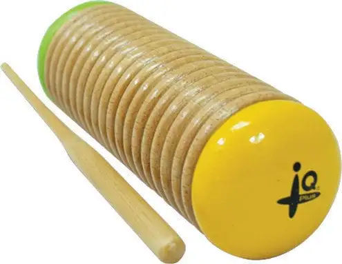IQ Plus Yellow and Green Wooden Guiro Shaker