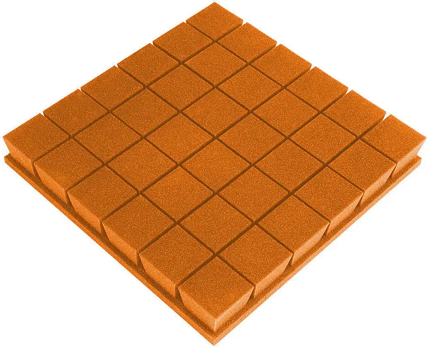 Mega Acoustic PA-PM-KOSTKA7-O-50x50x7 Orange Absorberande skumplastpaneler