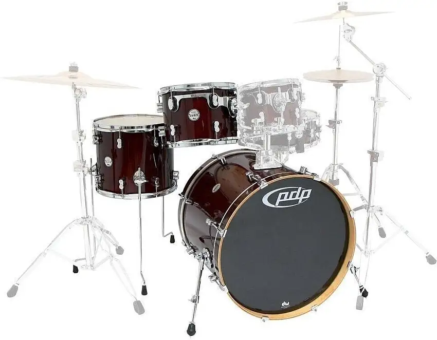 PDP by DW CM3 Concept Maple Shellset Transparent Cherry Trumset