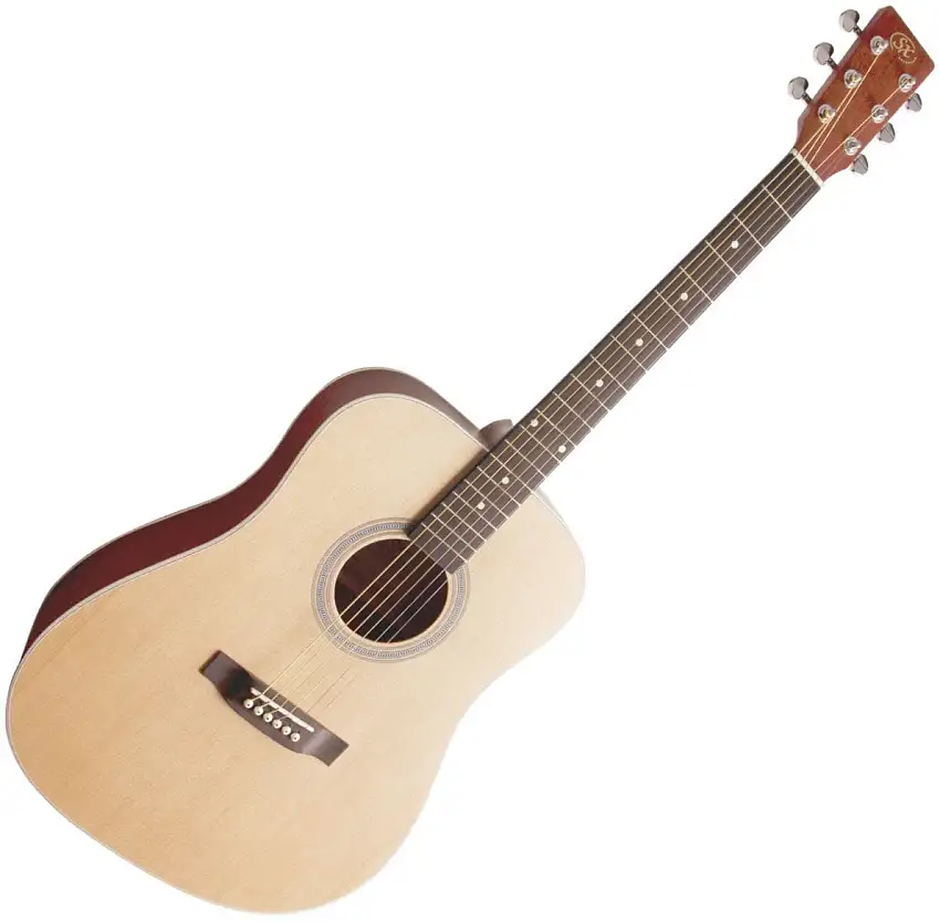 SX SD204K Natural Dreadnought-gitarr