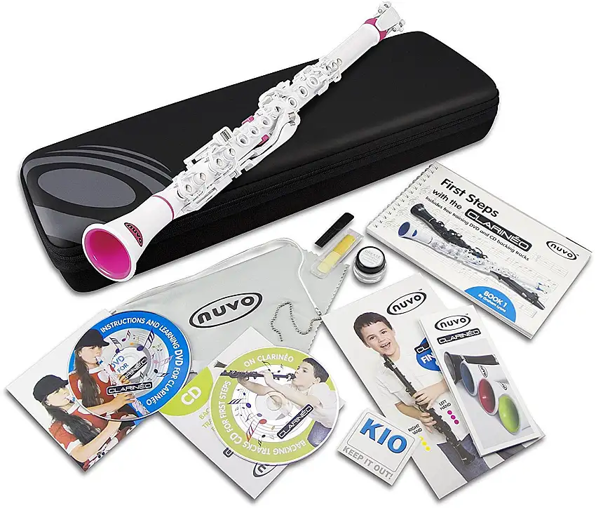 NUVO Clarinéo Starter Set White/Pink with English DVD CD