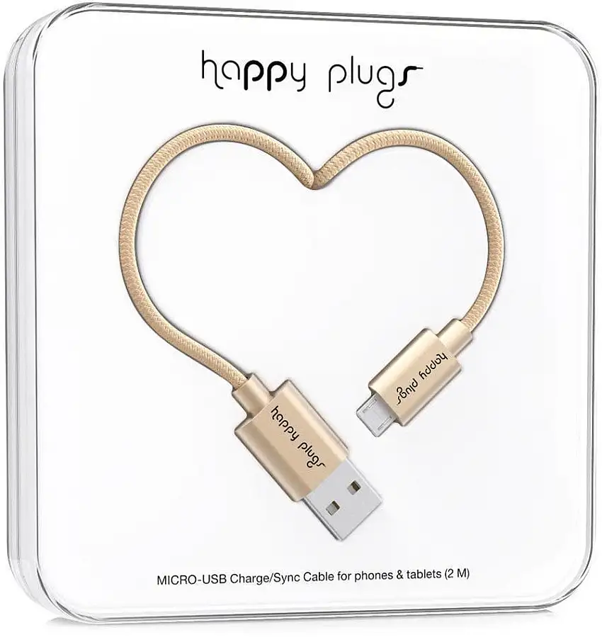 Happy Plugs Micro-USB Cable 2M, Champagne