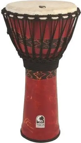 Toca Percussion SFDJ-10RP Djembe Freestyle Rope Tuned Bali Red