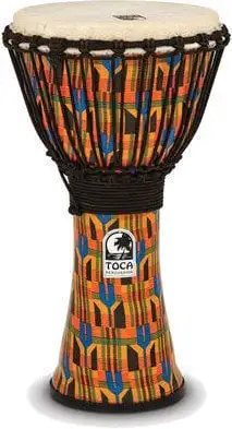 Toca Percussion SFDJ-10K Djembe Freestyle Rope Tuned Kente Cloth
