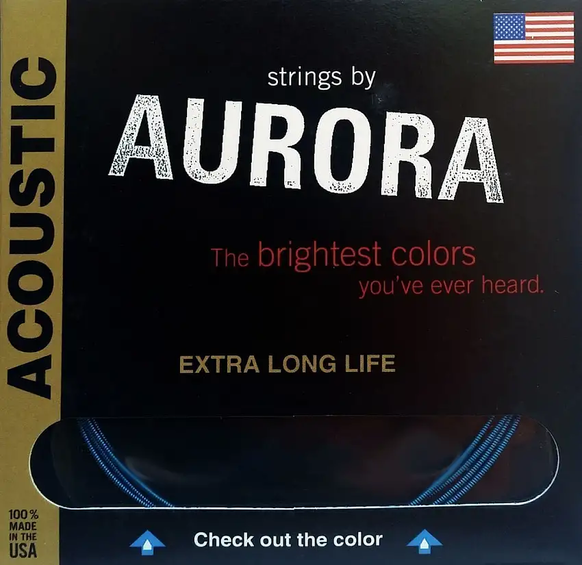 Aurora Premium Acoustic Guitar Strings Light 12-54 Black