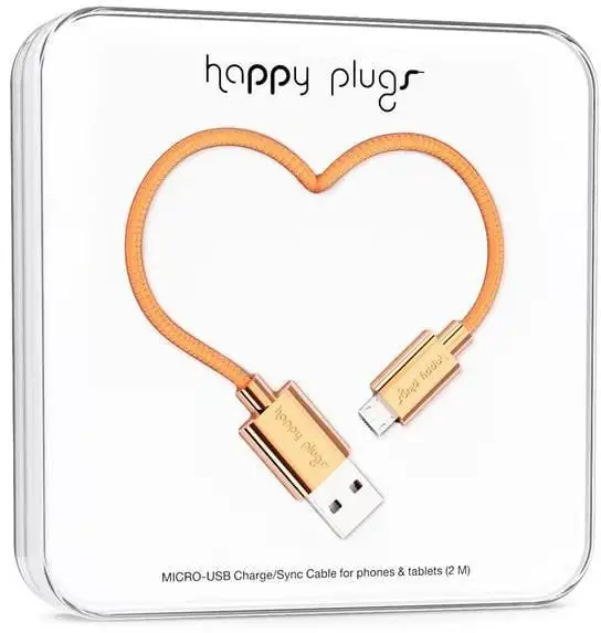 Happy Plugs Micro-USB Cable 2m Rose Gold