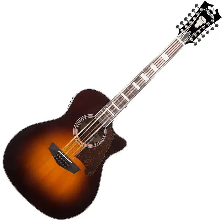 D'Angelico Premier Fulton Vintage Sunburst 12-strängad akustisk elgitarr