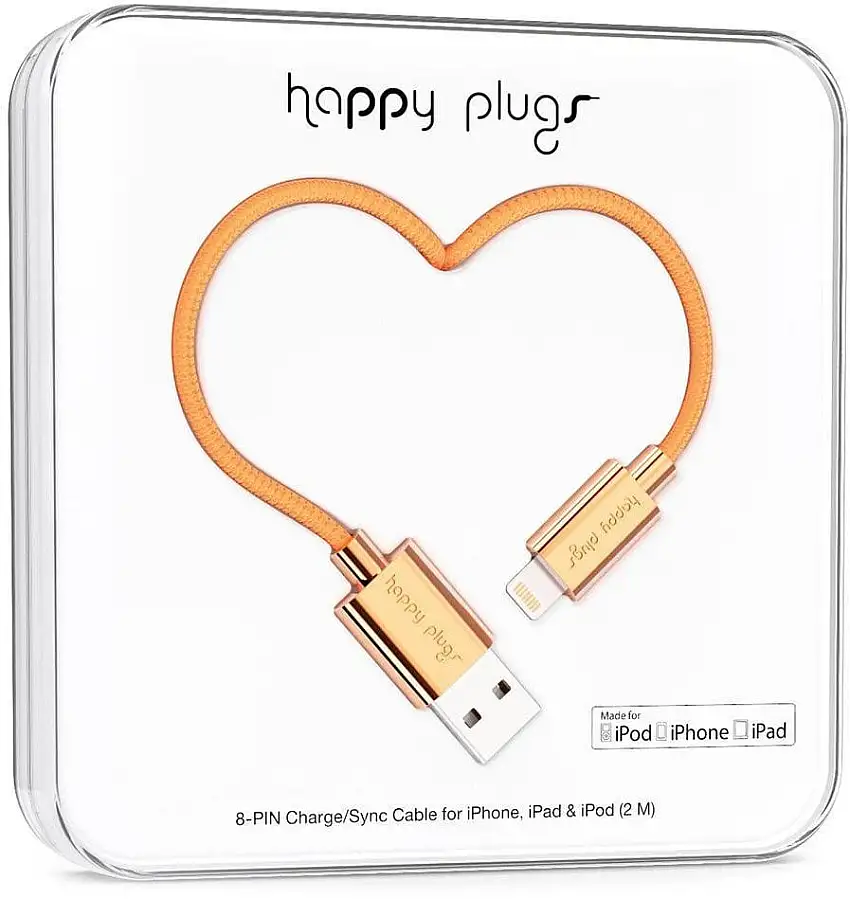 Happy Plugs Lightning Cable 2m Rose Gold